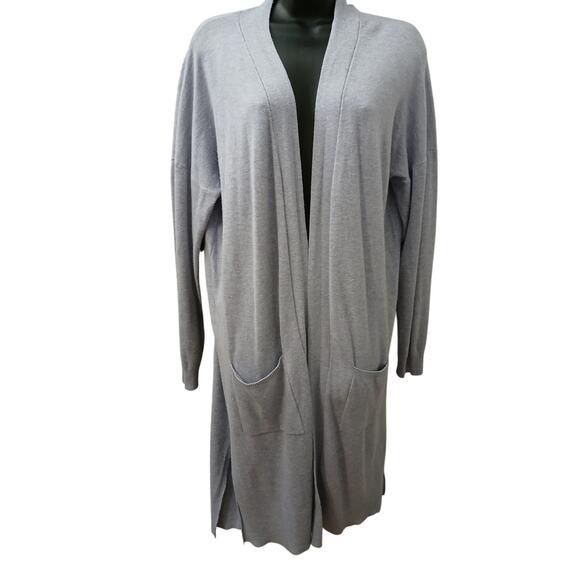 Debut Lavender Knit Cardigan w/ Pockets Side Slits Relaxed Fit  L - Picture 1 of 10